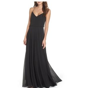 Jenny Yoo Inesse Chiffon V Neck Gown Formal Dress